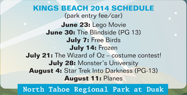 Movies In The Park - Every Mon -Commons Beach - Tahoe City